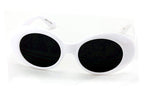 Vintage Sunglasses UV400 Bold Retro Oval Mod Thick Frame Sunglasses Clout Goggles with Dark Round Lens