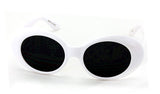 Vintage Sunglasses UV400 Bold Retro Oval Mod Thick Frame Sunglasses Clout Goggles with Dark Round Lens