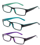 Newbee Fashion - Unisex Two Tone Sleek Spring Temple Fashion Clear Lens Glasses