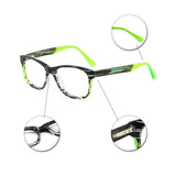 Fashionable Flexible Rectangular Acetate Frame clear glasses With Spring Hinge For Women and Men