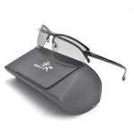 /Polarized Photochromic Lens Semi Frame Photosensitive Sunglasses for Men