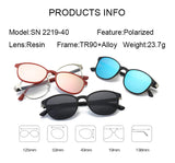 Eyeglasses Frame With Magnetic Polarized Clip On Sunglasses