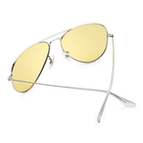 Night Vision Glasses for Driving, Classic Aviator Polarized Anti-glare Yellow Lens Sunglasses for Men Women