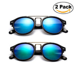 Modern Celeb Design Round Vintage Look Fashion Mirrored Sunglasses