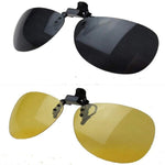 2 Piece Day+Night Vision Polarized Clip-on Flip-up Sunglasses