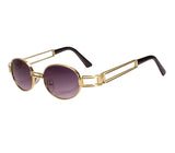 Retro Round Steampunk Sunglasses Metal Frame