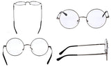 Retro Round Prescription ready Metal Eyeglasses Frame (Large Size)