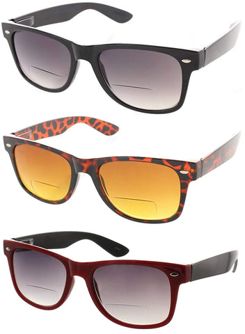 Cabo 3 Pack Trendy Bifocal Sunglasses UV400 Protection