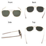 Aviator Sunglasses Polarized For Men Women Square Mirror Metal Frame Sun Glasses
