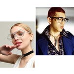 Trendy Semi Rimless Sunglasses For Women Men TR90 Frame Plain Glasses