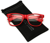 Iconic Square Horn Rimmed Clear Lens Retro Glasses