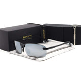 Men UV400 Rimless Aluminium-Magnesium Polarized Sunglasses For Driving Fishing Golf Outdoor
