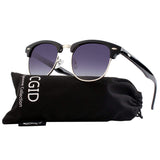 Classic Polarized Semi Rimless Unisex Horn Rimmed Sunglasses Mens Womens
