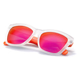 Unisex Street Fashion Sunglasses Square Frame Mirror Lenses For Small Face