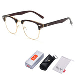 Vintage Inspired Semi-Rimless Clubmaster Clear Lens Glasses Frame