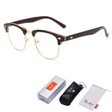 Vintage Inspired Semi-Rimless Clubmaster Clear Lens Glasses Frame