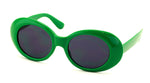 Vintage Sunglasses UV400 Bold Retro Oval Mod Thick Frame Sunglasses Clout Goggles with Dark Round Lens