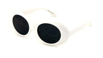 Vintage Sunglasses UV400 Bold Retro Oval Mod Thick Frame Sunglasses Clout Goggles with Dark Round Lens
