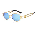 Retro Round Steampunk Sunglasses Metal Frame