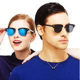 Semi Rimless Polarized Sunglasses, UV 400 Protection sunglasses for Men Half Metal Women BLACK.