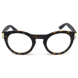 Classic Round Horn Rimmed Eye Glasses Clear Lens Oval Non Prescription Frame