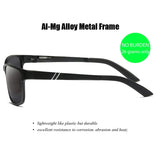 Polarized Sunglasses Wayfarer Al-Mg Metal Frame Lightweight Durable 60mm Large Size