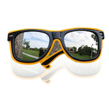 Light Up Wayfarer Full Silver Mirror Frame Sunglasses El Wire Glasses For Burning Man