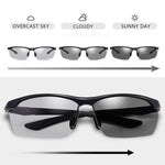 Unisex Photochromic Polarized Sunglasses For Men Women Sports Fishing Driver Metal Sunglasses