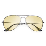 Night Vision Glasses for Driving, Classic Aviator Polarized Anti-glare Yellow Lens Sunglasses for Men Women