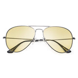 Night Vision Glasses for Driving, Classic Aviator Polarized Anti-glare Yellow Lens Sunglasses for Men Women