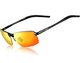 Men's Ultralight Al Mg Frame Driving Polarized Rectangular Sunglasses Al-Mg Metal Frame Ultra Light