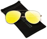 Flat Lens Oversized Mirrored Aviator Sunglasses (L-XL size head)