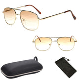 Select 1 or 2 Pairs - Unisex Aviator Retro Sun Readers Spring Hinged Reading Glasses Sunglasses (These Are BIFOCAL Reading Glasses)