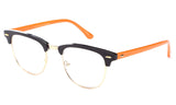 Newbee Fashion - Clubmaster Oval Stylish Retro Vintage Semi-Rimless Floral Classic Half Frame Clear Glasses Frames