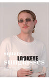 Rectangular Sunglasses Small Thin Metal Rim Hippie Candy Tinted Lens Shades