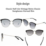 Semi Rimless Classic Polarized Sunglasses for Women Metal&TR90 Frame JE015