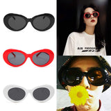Clout Goggles 2 Pack,  Bold Retro Oval Mod Thick Frame Sunglasses Round Lens