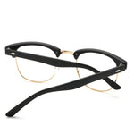 Vintage Inspired Semi-Rimless Clubmaster Clear Lens Glasses Frame
