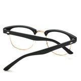 Vintage Inspired Semi-Rimless Clubmaster Clear Lens Glasses Frame