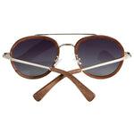Aviator Wood Sunglasses With Polarized Lens 100% UV400 Protection