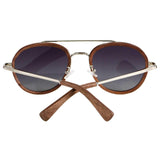 Aviator Wood Sunglasses With Polarized Lens 100% UV400 Protection