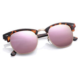 Semi Rimless Sunglasses for Women Men, Designer G15 Glass Lenses