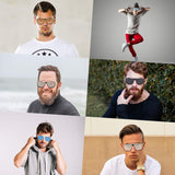 Square Sunglasses for men Gold Frame Gold Nose Pads, Light Weight, With Pouch