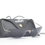 /Men Rimless Titanium Frame Polarized Sunglasses With Case