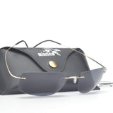 /Men Rimless Titanium Frame Polarized Sunglasses With Case