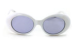 White Vintage Sunglasses UV400 Bold Retro Oval Mod Thick Frame Sunglasses Clout Goggles Pink Blue Yellow Lens