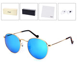 Round Sunglasses handmade frame with Glass Lens 3447, 100% UV Blocking