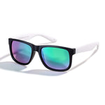 Vintage Mirrored Polarized Sunglasses For Men TPE Square Frame With 100%UVA/UVB Protection Eyewear