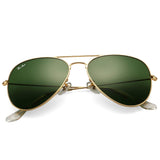 Classic Aviator Sunglasses for Men Women 100% Real Glass Lens