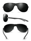 Mens Sports Aviator Polarized Sunglasses Military Pilot style Large Metal Frame